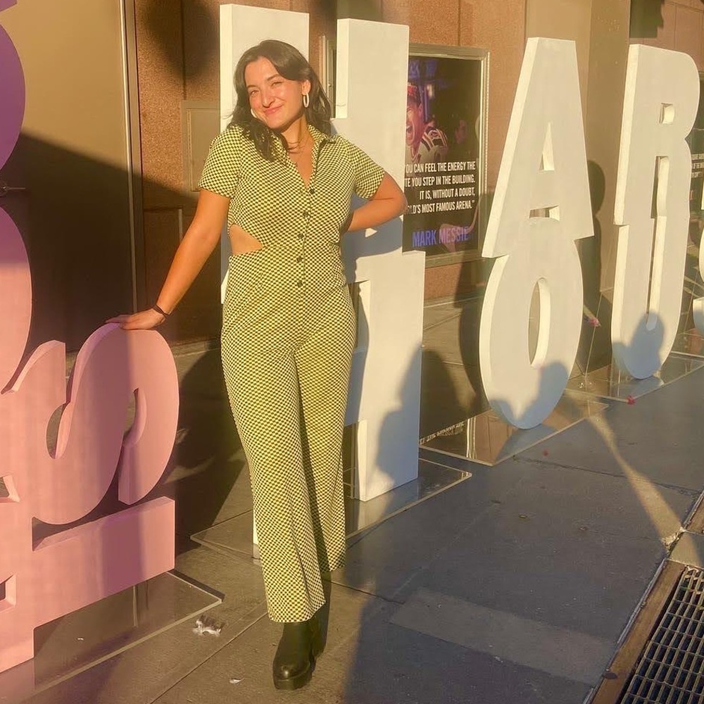 ASOS DESIGN jersey jacquard collar retro jumpsuit in checkerboard